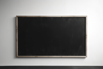 Blank blackboard in white wall