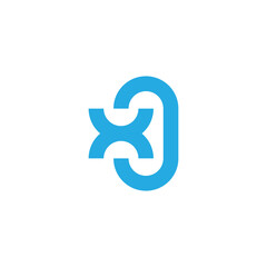 letter xo blue pure concept logo vector