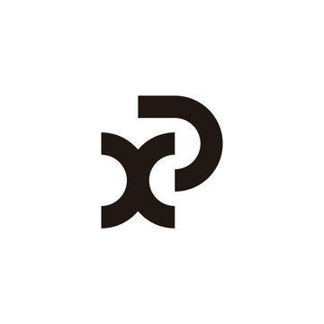 letter xp abstract geometric simple logo vector