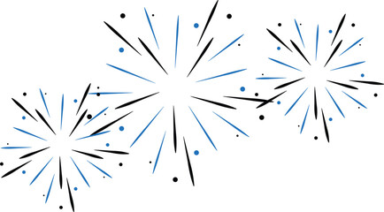 Black, white and blue fireworks illustrate the colors of the Estonian flag. Fireworks celebrate Estonia's important holidays. European country public holiday.