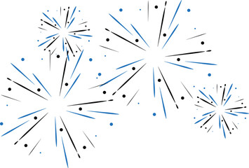 Black, white and blue fireworks illustrate the colors of the Estonian flag. Fireworks celebrate Estonia's important holidays. European country public holiday. - obrazy, fototapety, plakaty