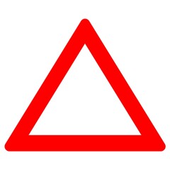 Red triangle outlined shape icon 