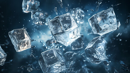 Ice, artificial ice, studio ice poster web page PPT background, digital technology commercial photography background