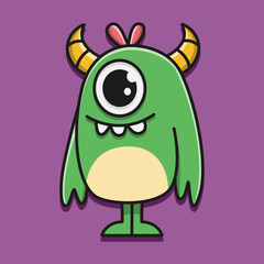 Cartoon monster Character design for logo, sticker, mascot and more