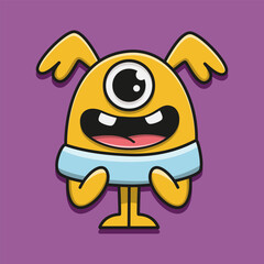 Cartoon monster Character design for logo, sticker, mascot and more