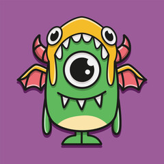 Cartoon monster Character design for logo, sticker, mascot and more
