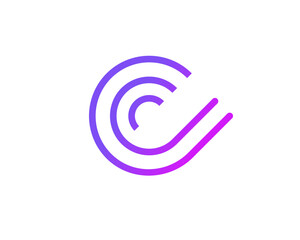C with WIFI business logo for company brand style guide