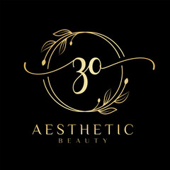 Initial ZO Aesthetic Beauty Logo