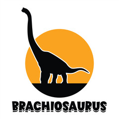 Brachiosaurus Sauropod Dinosaur Silhouette for T Shirt Print © Hanum Creative