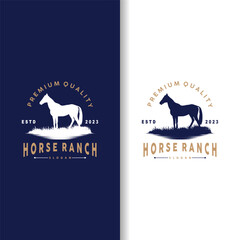 Horse Logo, West Country Farm Ranch Cowboy Logo Design, Simple Illustration Template
