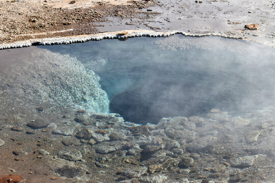 Blesi is a clear hot spring that was once a geyser, Iceland.