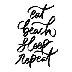 beach quotes vector lettering. Inspirational typography. Motivational quote. Calligraphy postcard