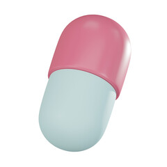 Pharmaceutical Medicine Capsule 3D Icon for Healthcare Projects. 3D render