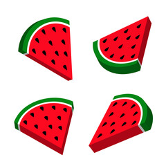 watermelon fruit illustration 3D
