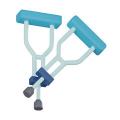 Crutches 3D Icon for Medical and Healthcare Projects. 3D render.