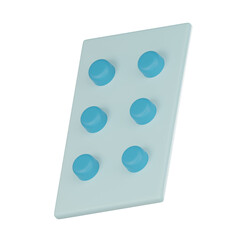 Round-Shaped Pills in Blister Pack 3D Icon for Medical and Healthcare Projects. 3D render