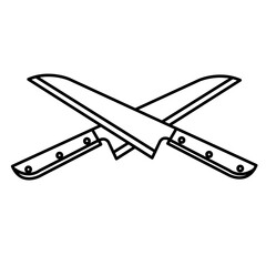 kitchen tools knifes handdrawn