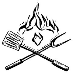 grill icon hand drawn
