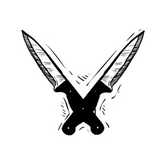 knives hand drawn