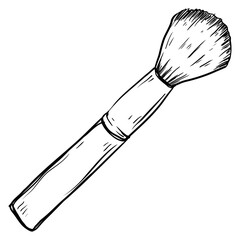 make up brush hand drawn