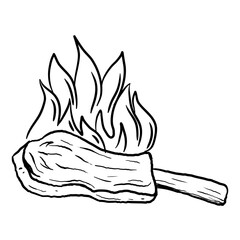 carving knife hand drawn