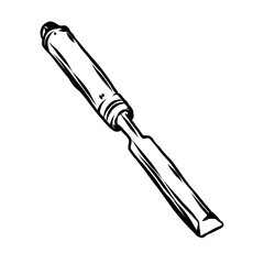wood chisel handdrawn