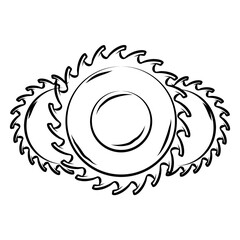 saw blade handdrawn