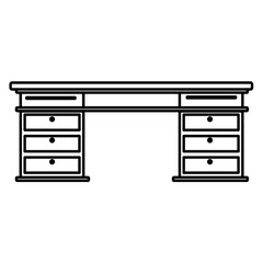 table office furnitune hand drawn 