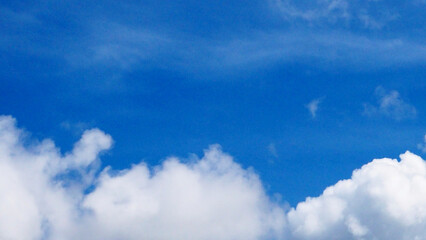 Blue sky with white cloud on a sunny day.