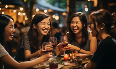 group of friends at bar