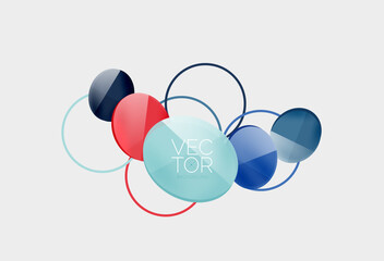 Geometric circles background. Creative minimal composition