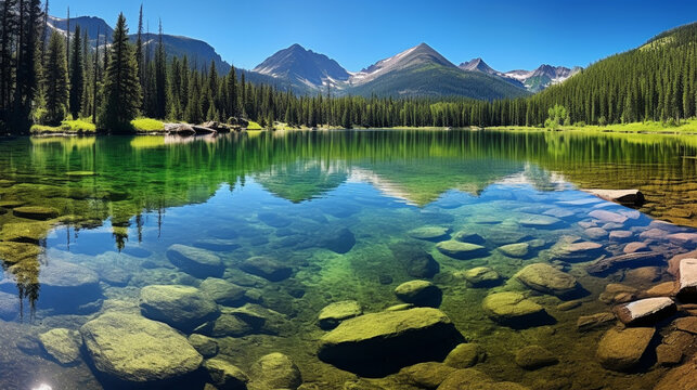 lake reflection HD 8K wallpaper Stock Photographic Image 