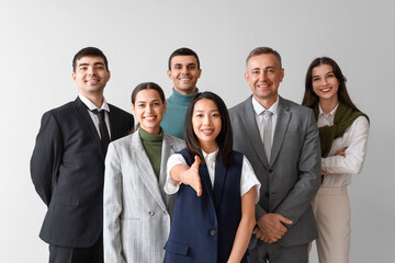 Business people on light background
