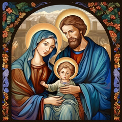 Depiction of the holy family with lively brushwork and iconographic motifs. © Duka Mer