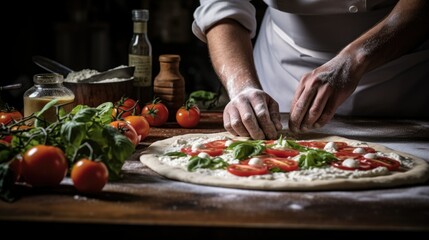 Chef's Hands Making Pizza Photography