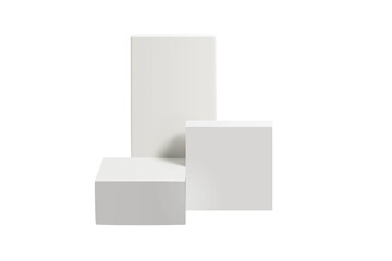White podium on transparent background. PNG format