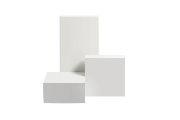 White podium on transparent background. PNG format