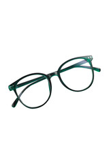 Green Eyeglasses isolated on transparent background. PNG format