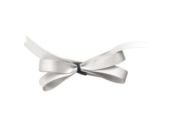 white ribbon isolated on transparent background. PNG format