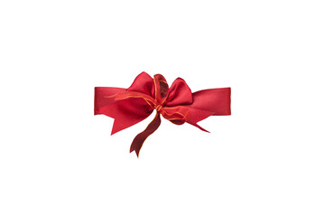 Red ribbon isolated on transparent background. PNG format