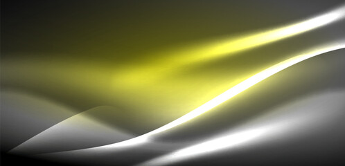 Neon-lit waves surge across background, mesmerizing dance of luminescence and motion. Dynamic backdrop captures essence of energy and modern aesthetics