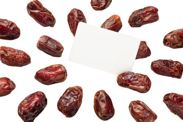 Dried dates fruits on transparent background. PNG format