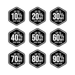 Sale percentage set 10 20 30 off and other black label template