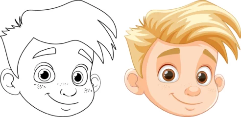 Deurstickers Smiling Handsome Boy with Blond Hair and Brown Eyes © GraphicsRF