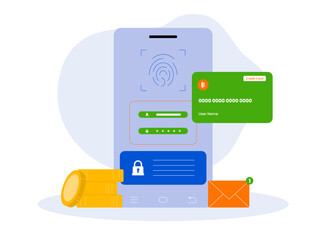 Online secure payment illustration. Secure payment illustration.