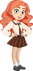 Foto op Plexiglas Smiling Teen Girl with Long Red Hair © GraphicsRF