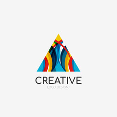 Triangle abstract logo, business emblem icon