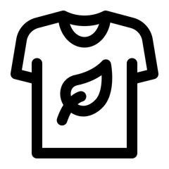 Organic t-shirt icon with outline style.