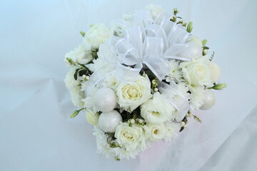 A gift beautifully bouquet on a white screen