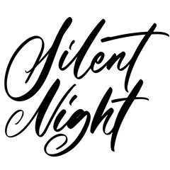 silent night quotes vector lettering. typography. Motivational quote. Calligraphy postcard poster graphic design lettering element. Hand written sign